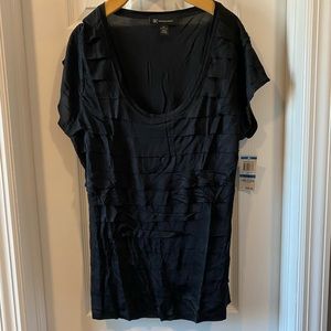 INC International Concepts Tiered Black Tee